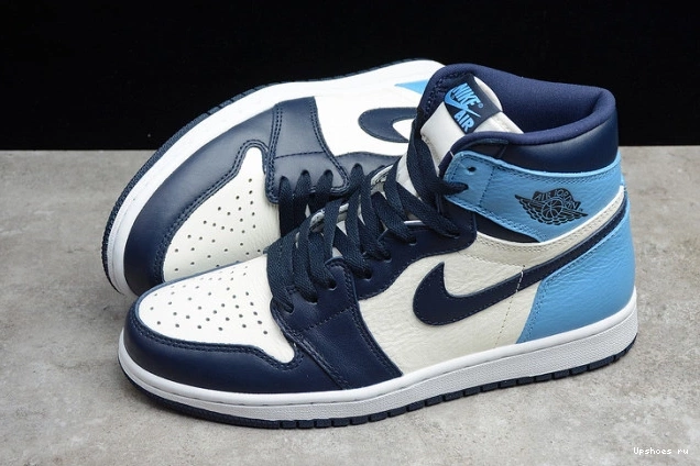 Obsidian | 1 University Jordan Air Retro 555088-140 Blue OG UNC High - 0920